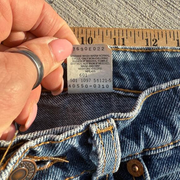 Vintage 90s Levi's 550 Relaxed Fit 32x34 Orange Tab Straight Leg Blue Jeans - Picture 7 of 11